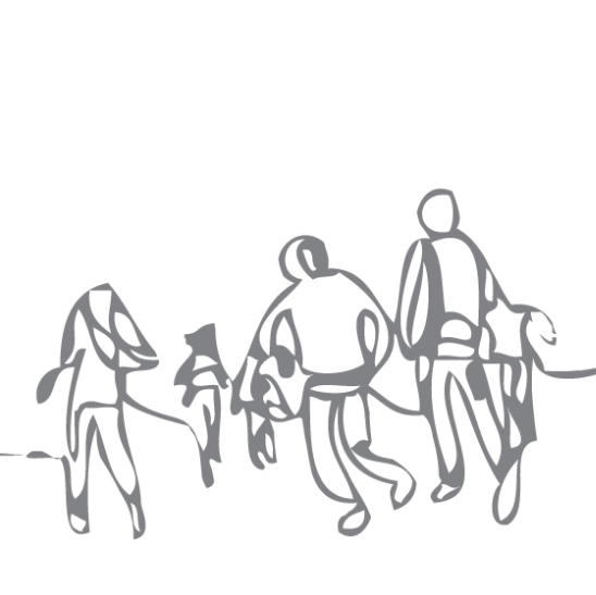 Illustration minimaliste de personnage marchant